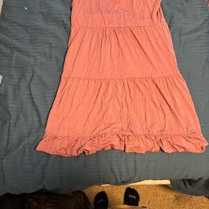 Pink Tiered Ruffle Hem Dress